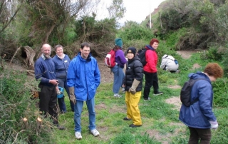 Spencer Unthank (left) with members of the Penguin Study Group.