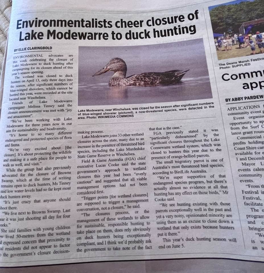 newspaper duck shooting article 2024